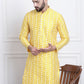 Sojanya Men Yellow & White Ethnic Motifs Embroidered Straight Kurta | Swadesiicart