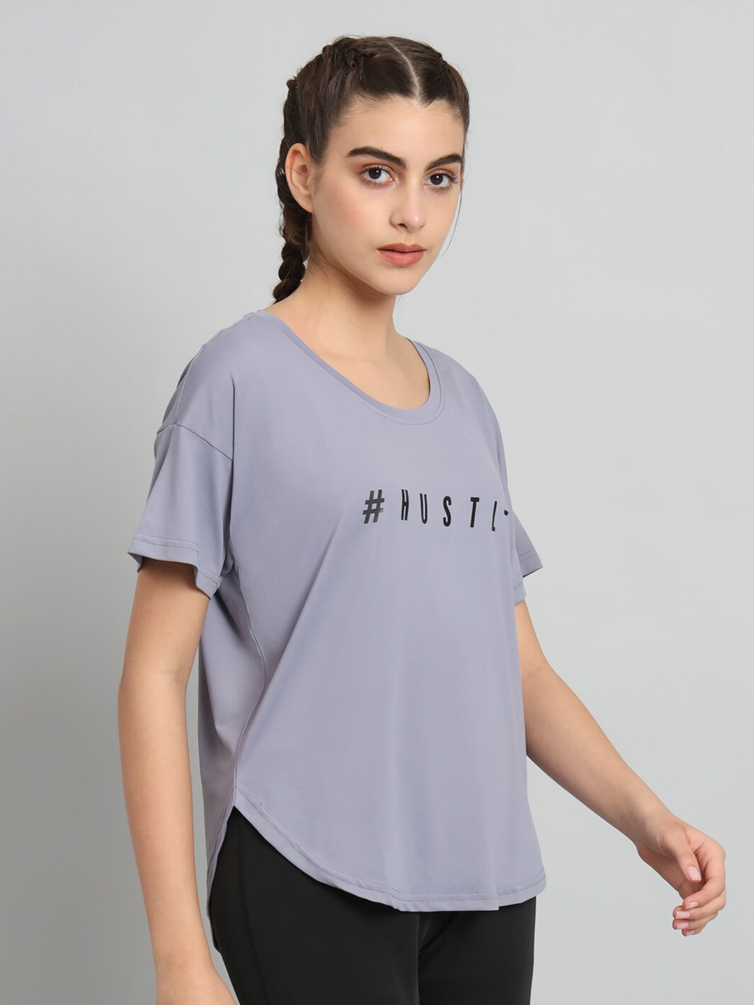 MKH Typography Printed Drop-Shoulder Sleeves Relaxed Fit Dri-FIT T-shirt - Swadesiicart