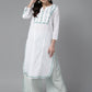 ADA Ethnic Motifs Embroidered Chikankari Floral Kurta | Swadesiicart