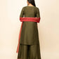 FIORRA Women's Green Silk Blend Straight Kurta Palazzo Set With Dupatta - Swadesiicart