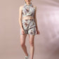 Myshka Women's Multi Printed Shirt Collar Party Top With Shorts Co-ord set - Swadesiicart