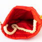 NR By Nidhi Rathi Red & White SHRINATHJI Embroidered Potli Clutch - Swadesiicart