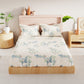 BIANCA Beige & Green Floral 186 TC King Bedsheet with 2 Pillow Covers - Swadesiicart