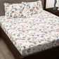 Story@home White & Yellow Ethnic Motifs Cotton 186 TC Queen Bedsheet With 2 Pillow Covers - Swadesiicart