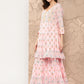 Kalini Floral Printed Gotta Patti Pure Cotton Kurta with Sharara & Dupatta | Swadesiicart