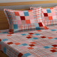 BOMBAY DYEING Marigold Pink Geometric Cotton 104 TC King Bedsheet & 2 Pillow Covers - Swadesiicart