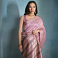 Vishnu Weaves Women's Wine Raw Silk Zari Woven Saree with Blouse - Swadesiicart