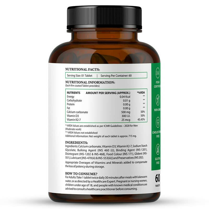 Nirvasa Vitamin D3 + K2 Tablets | Swadesiicart