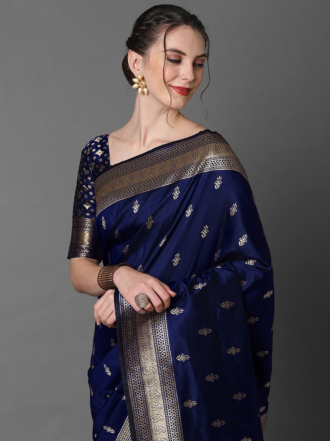 Mitera Ethnic Motifs Woven Design Zari Banarasi Saree | Swadesiicart