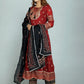 Indian Clothing Women's Red Embroidered Panelled Kurti with Trousers & With Dupatta - NOZ2TOZ - Swadesiicart