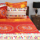 BOMBAY DYEING Celebrating India Red & Blue Printed Cotton 210 TC King Bedsheet Set