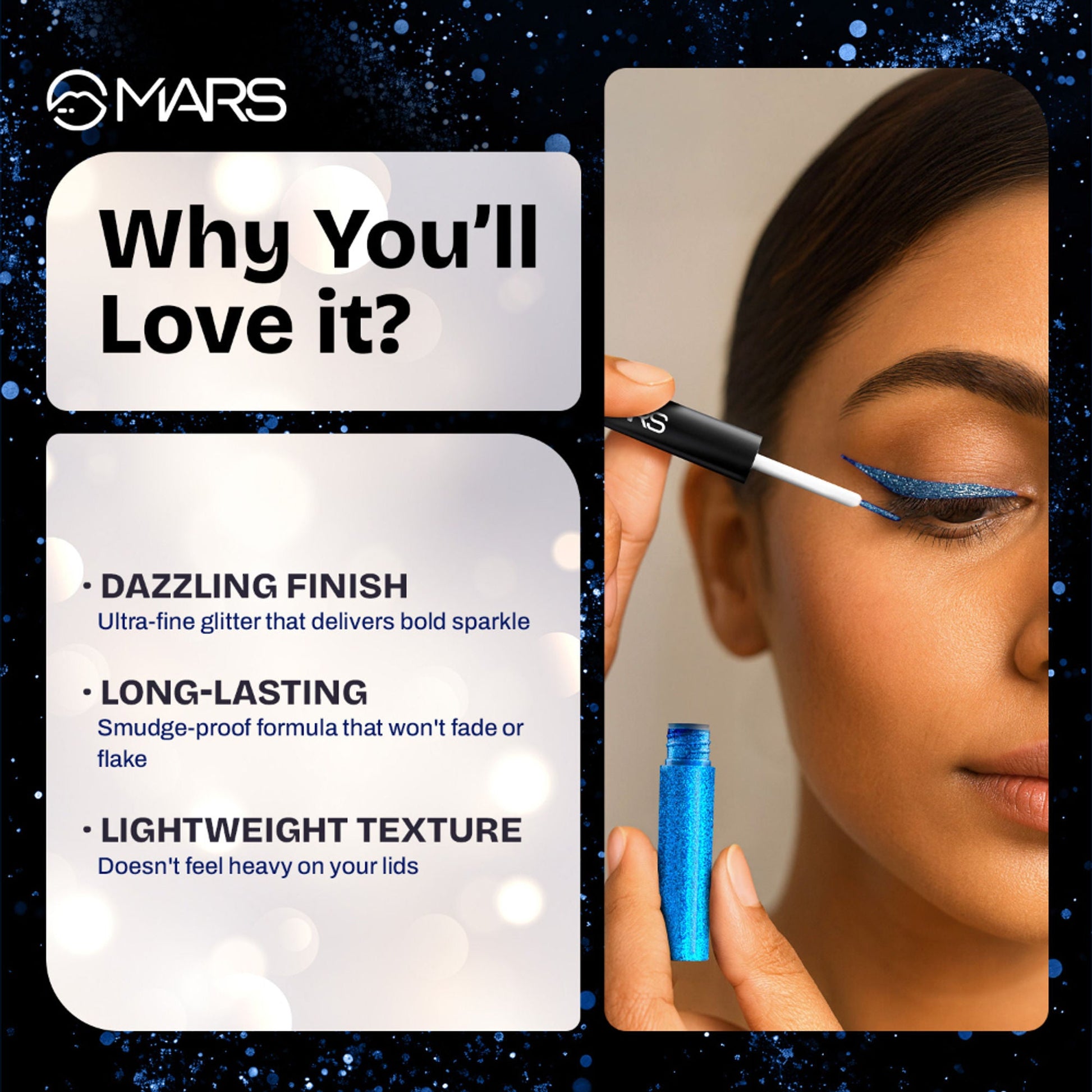 MARS Cosmetics Twinkle Wink Glitter Eyeliner - Twilight Purple - Swadesiicart