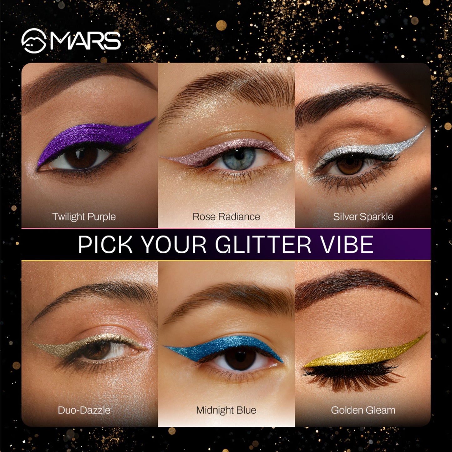 MARS Cosmetics Twinkle Wink Glitter Eyeliner - Twilight Purple - Swadesiicart