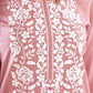 Anouk Floral Embroidered Round Neck Chikankari Straight Kurta | Swadesiicart
