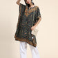 HOUSE OF KARI Ethnic Motifs Printed Chikankari Embroidery Cotton Kaftan Kurta | Swadesiicart