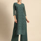 All About You Women Green Ethnic Motifs Embroidered Regular Chikankari Kurta with Palazzos | Swadesiicart