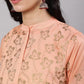 Aks Floral Printed Layered Chanderi Silk A Line Kurta