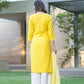 BulBul Pooja Yellow Rayon Kurta Set with Dupatta - Swadesiicart