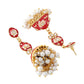 NVR Women Gold-Polished Red Kundan Jhumkas Earrings | Swadesiicart