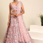 House of Panchhi Pink Net Sequins, Mirror and thread embroidery Lehenga choli & Dupatta | Swadesiicart