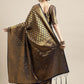 Saree Mall Navy Blue & Gold-Toned Ethnic Motifs Zari Silk Blend Banarasi Saree | Swadesiicart