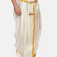 Sethukrishna Men Cream-Coloured & Gold-Coloured Solid Art Silk Dhoti Pants | Swadesiicart