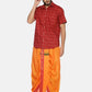 Sethukrishna Men Orange Solid Readymade Dhoti Pant | Swadesiicart