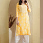 ADA Floral Lucknowi Chikankari Straight Kurta | Swadesiicart