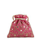 Masq Pink & Gold-Toned Embellished Embroidered Potli Clutch - Swadesiicart