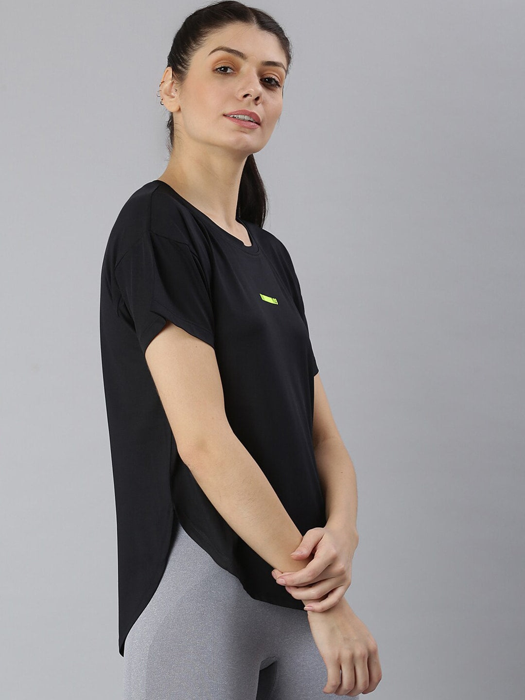 MKH Women Black Dri-FIT Sports T-shirt - Swadesiicart
