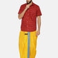 Sethukrishna Men Yellow Solid Double Layer Readymade Dhoti Pant | Swadesiicart
