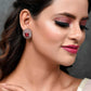 Shoshaa Rose Gold-Polished & White Circular Studs | Swadesiicart