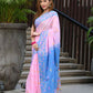 Beatitude Pink Slub Cotton Floral Jamdani Saree