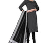 Black Cotton Jacquard Woven Unstitched Dress Material - Amara