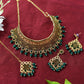 Mominos Fashion Johar Kamal Traditional Rajwadi Design Heavy Golden/Green Color Necklace Set - Mominos Fashion