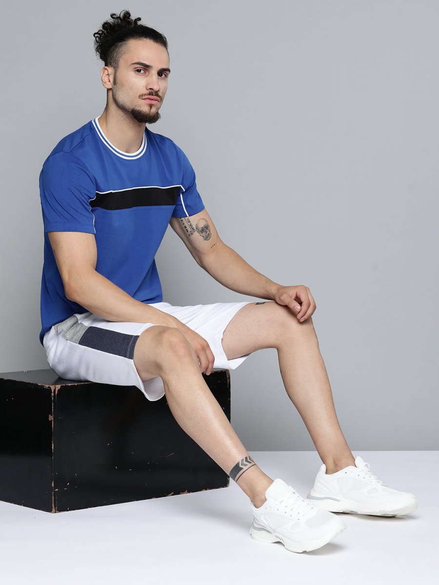 Alcis Men Blue Slim Fit Training or Gym T-shirt | Swadesiicart