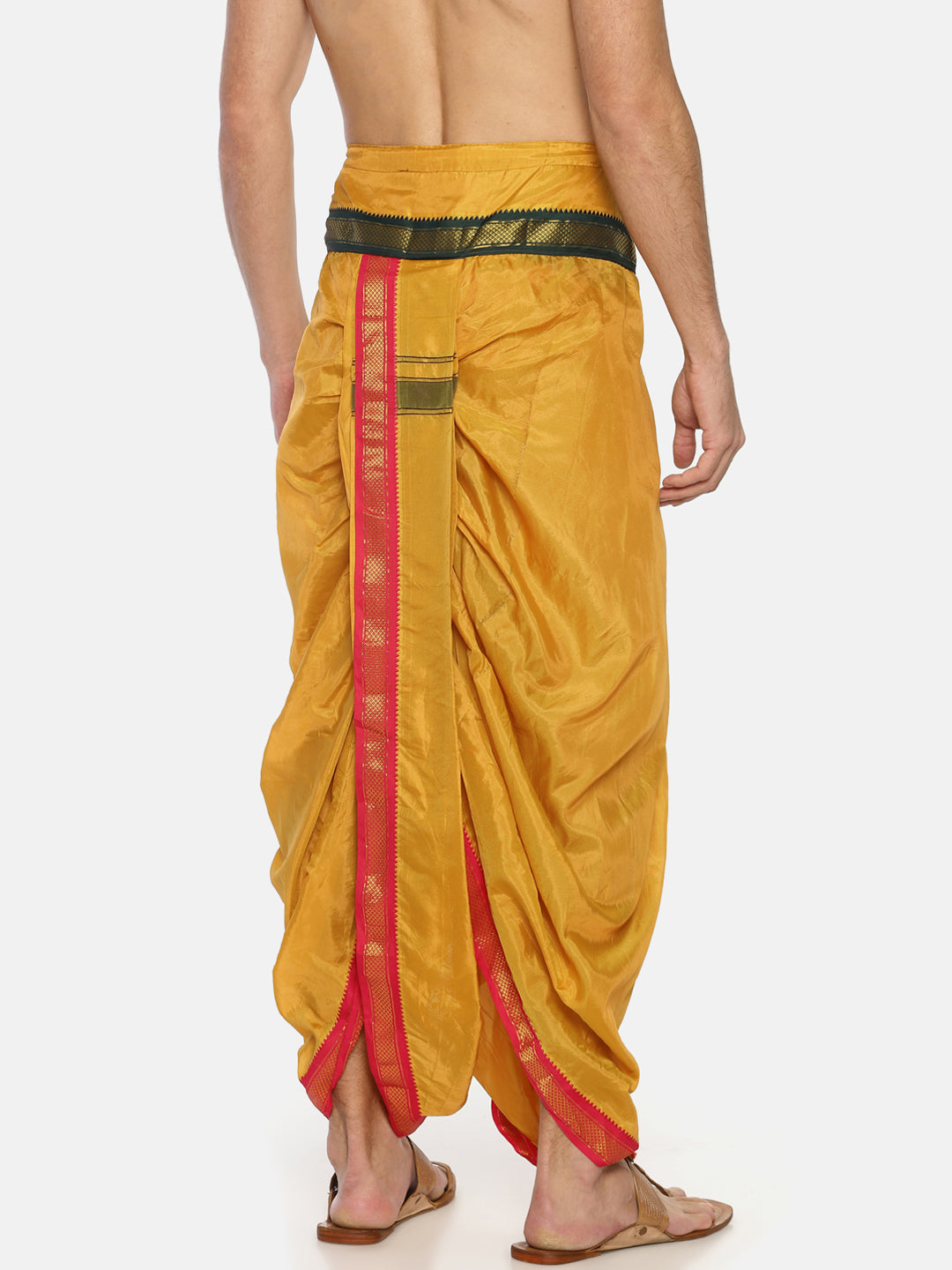 Sethukrishna Mustard Yellow Solid Readymade Dhoti Pant For Men | Swadesiicart