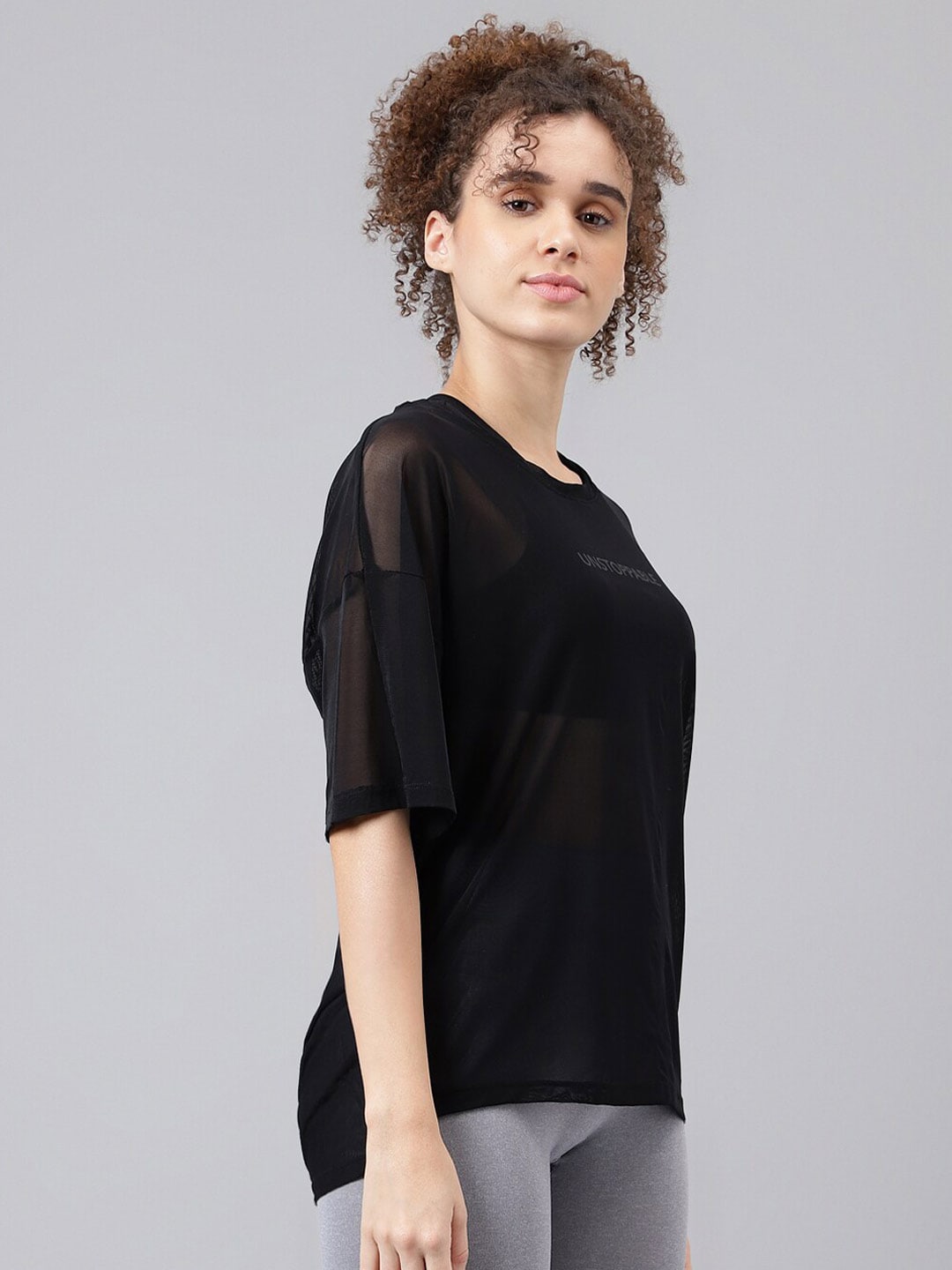 MKH Typography Printed Relaxed Fit Sheer Dri-FIT T-shirt - Swadesiicart