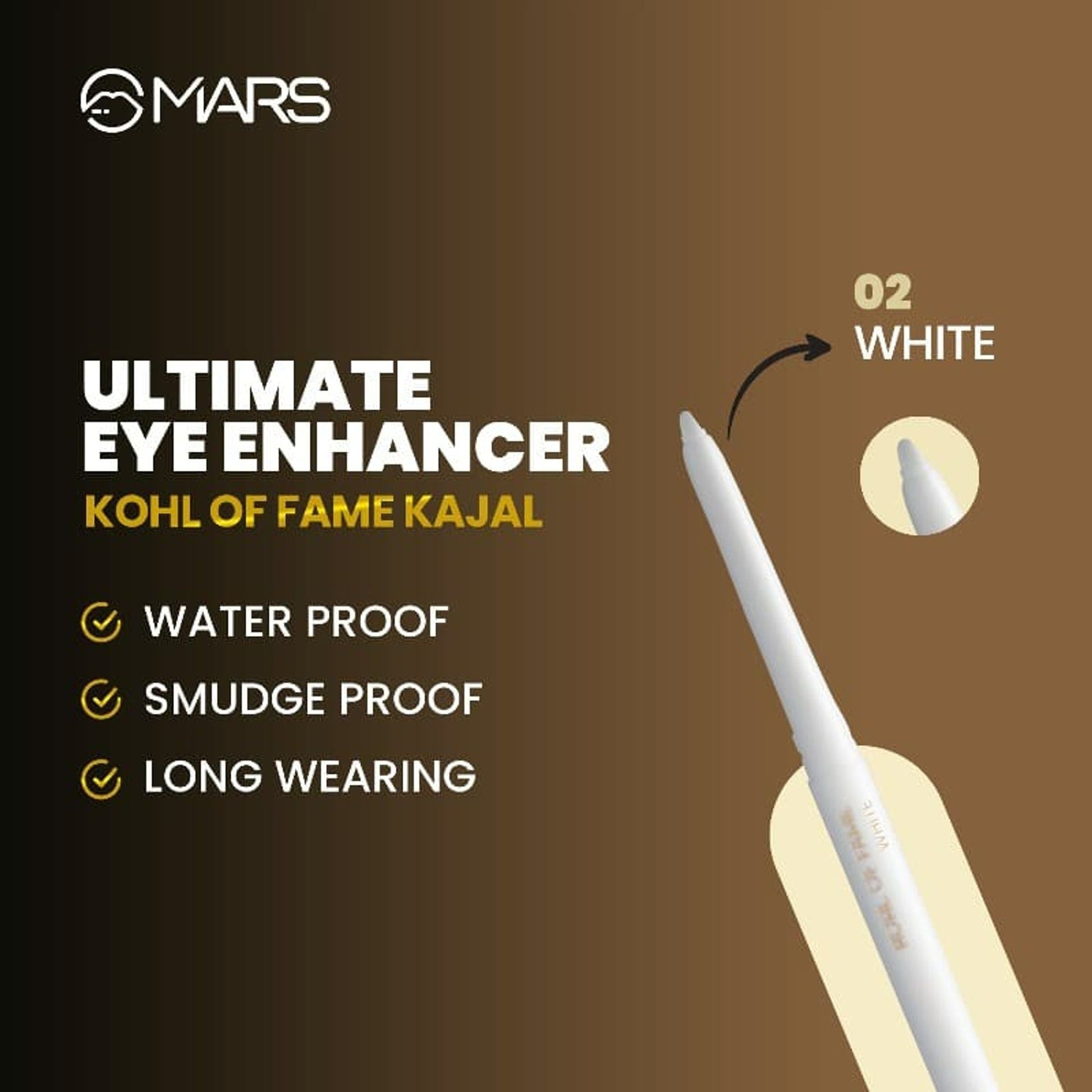 MARS Cosmetics Kohl Of Fame Kajal - White - Swadesiicart