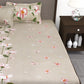 Story@home Beige & Red Floral Flat 240 TC 1 Double Bedsheet with 2 Pillow Covers - Swadesiicart