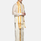 Sethukrishna Men Cream-Coloured Solid Art Silk Dhoti With Angavastram | Swadesiicart