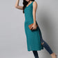 Kalini Women Turquoise Blue Printed Kurta - Swadesiicart