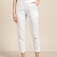 Jaipur Kurti Women White Regular Cropped Trousers | Swadesiicart
