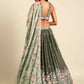 House of Panchhi Olive Chinon Sequins embroidery Lehenga choli & Dupatta | Swadesiicart
