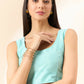 Blue Organza Paisely Embroidered Saree with Unstitched Blouse Piece - Roozal