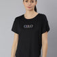 MKH Women Black Typography Extended Sleeves Dri-FIT Sports T-shirt - Swadesiicart
