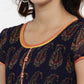 Souchii Women Navy Blue Printed Fit And Flare Dress - Swadesiicart