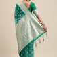 Saree Mall Green Ethnic Motifs Zari Organza Banarasi Saree | Swadesiicart