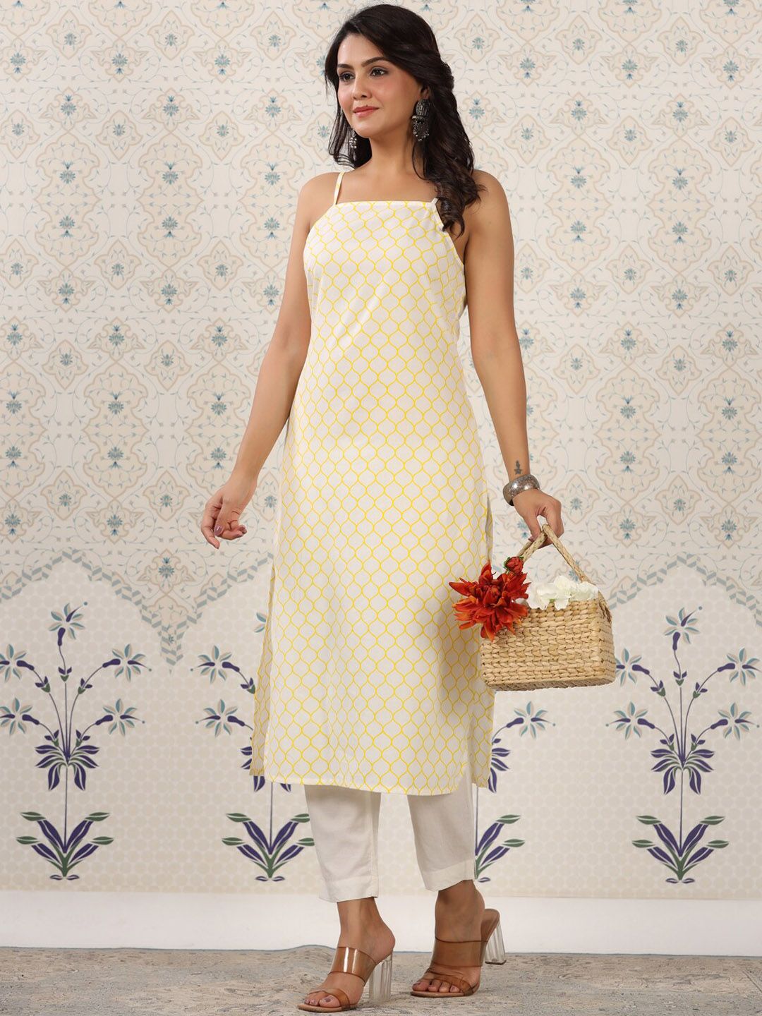 Ode by House of Pataudi Geometric Printed Pure Cotton Kurta - Swadesiicart