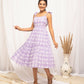 FIORRA Women's Lavender Cotton Floral Printed Dress - Swadesiicart